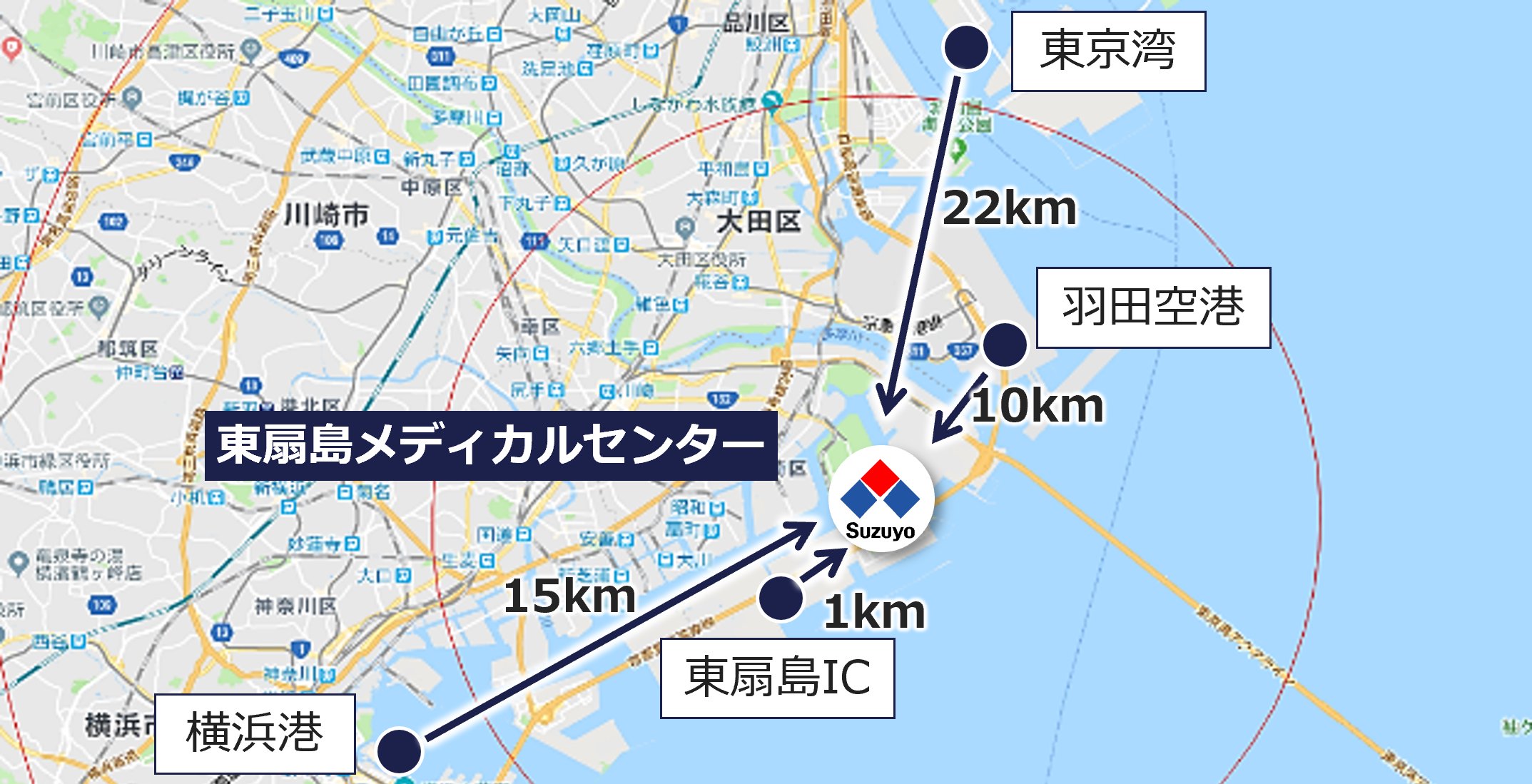 東扇島メディカルセンターの外観