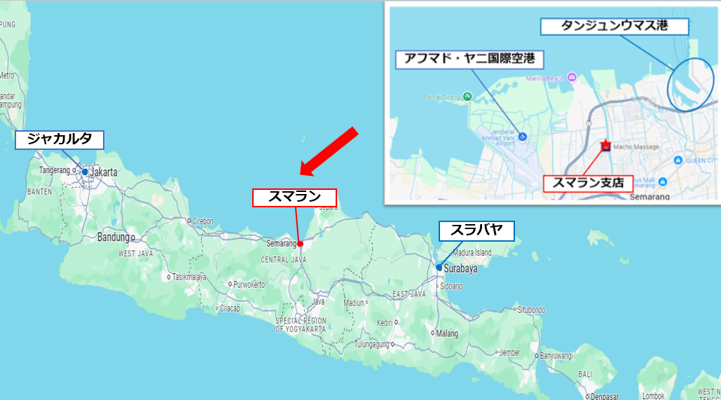 スマラン支店の立地を示す地図