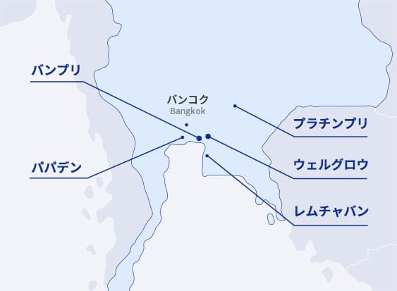タイ国内におけるStarMax.の拠点図